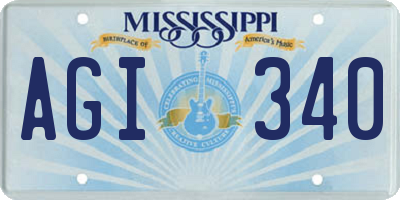 MS license plate AGI340