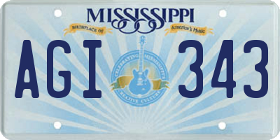 MS license plate AGI343