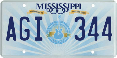 MS license plate AGI344