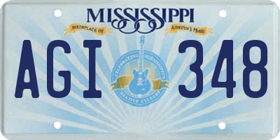 MS license plate AGI348