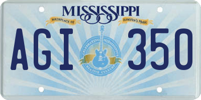 MS license plate AGI350