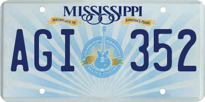 MS license plate AGI352