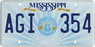 MS license plate AGI354