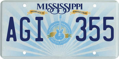 MS license plate AGI355