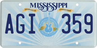 MS license plate AGI359