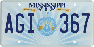 MS license plate AGI367