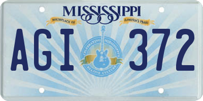 MS license plate AGI372