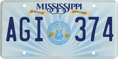 MS license plate AGI374