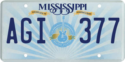 MS license plate AGI377