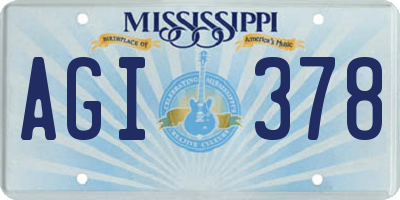 MS license plate AGI378