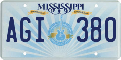 MS license plate AGI380