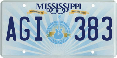 MS license plate AGI383