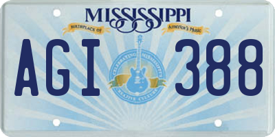 MS license plate AGI388