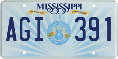 MS license plate AGI391