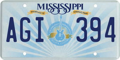 MS license plate AGI394