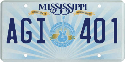 MS license plate AGI401