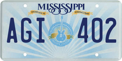 MS license plate AGI402