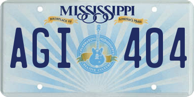 MS license plate AGI404