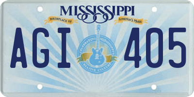 MS license plate AGI405