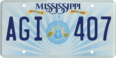 MS license plate AGI407