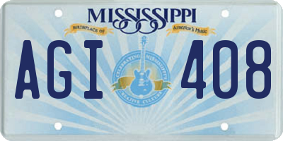 MS license plate AGI408