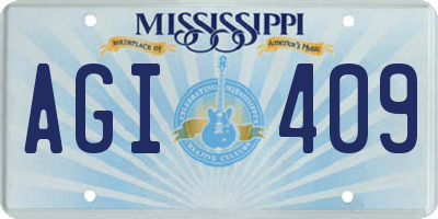 MS license plate AGI409