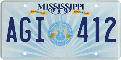 MS license plate AGI412