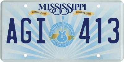 MS license plate AGI413