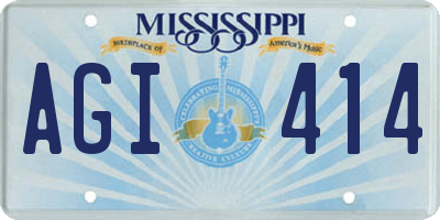 MS license plate AGI414