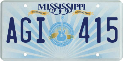 MS license plate AGI415