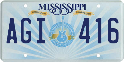 MS license plate AGI416
