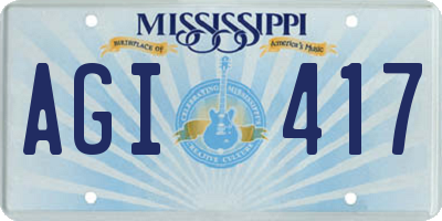 MS license plate AGI417