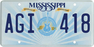 MS license plate AGI418