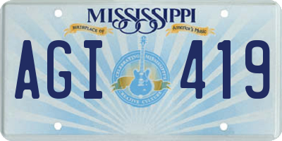 MS license plate AGI419