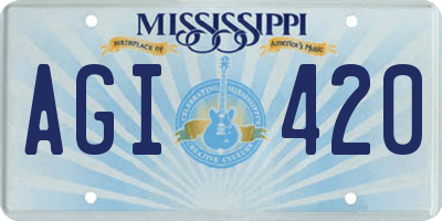 MS license plate AGI420