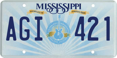 MS license plate AGI421