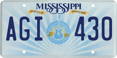 MS license plate AGI430