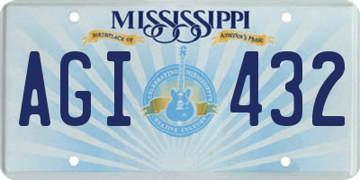 MS license plate AGI432