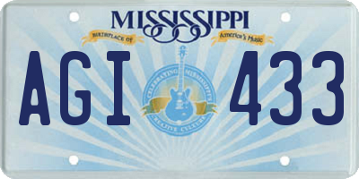 MS license plate AGI433
