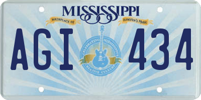 MS license plate AGI434