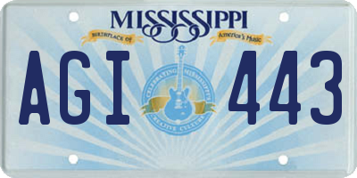 MS license plate AGI443