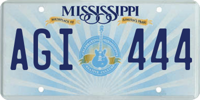 MS license plate AGI444