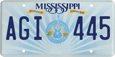 MS license plate AGI445