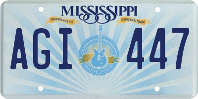 MS license plate AGI447