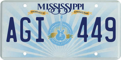 MS license plate AGI449