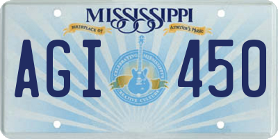 MS license plate AGI450