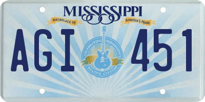 MS license plate AGI451