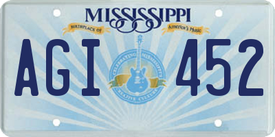 MS license plate AGI452