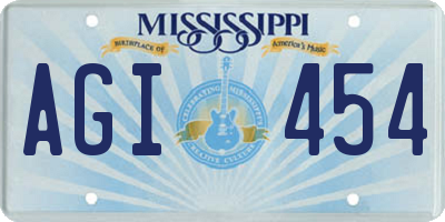 MS license plate AGI454