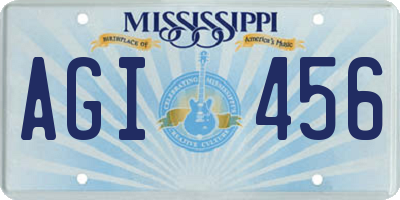 MS license plate AGI456